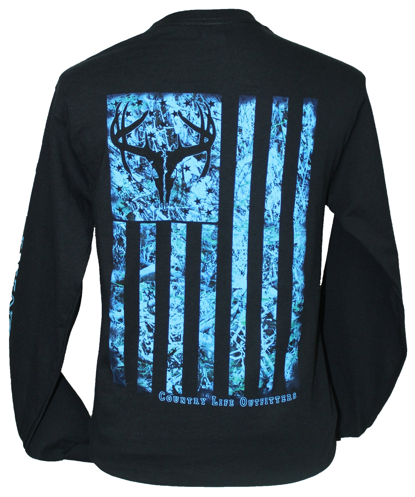 Blue Camo Flag - Black