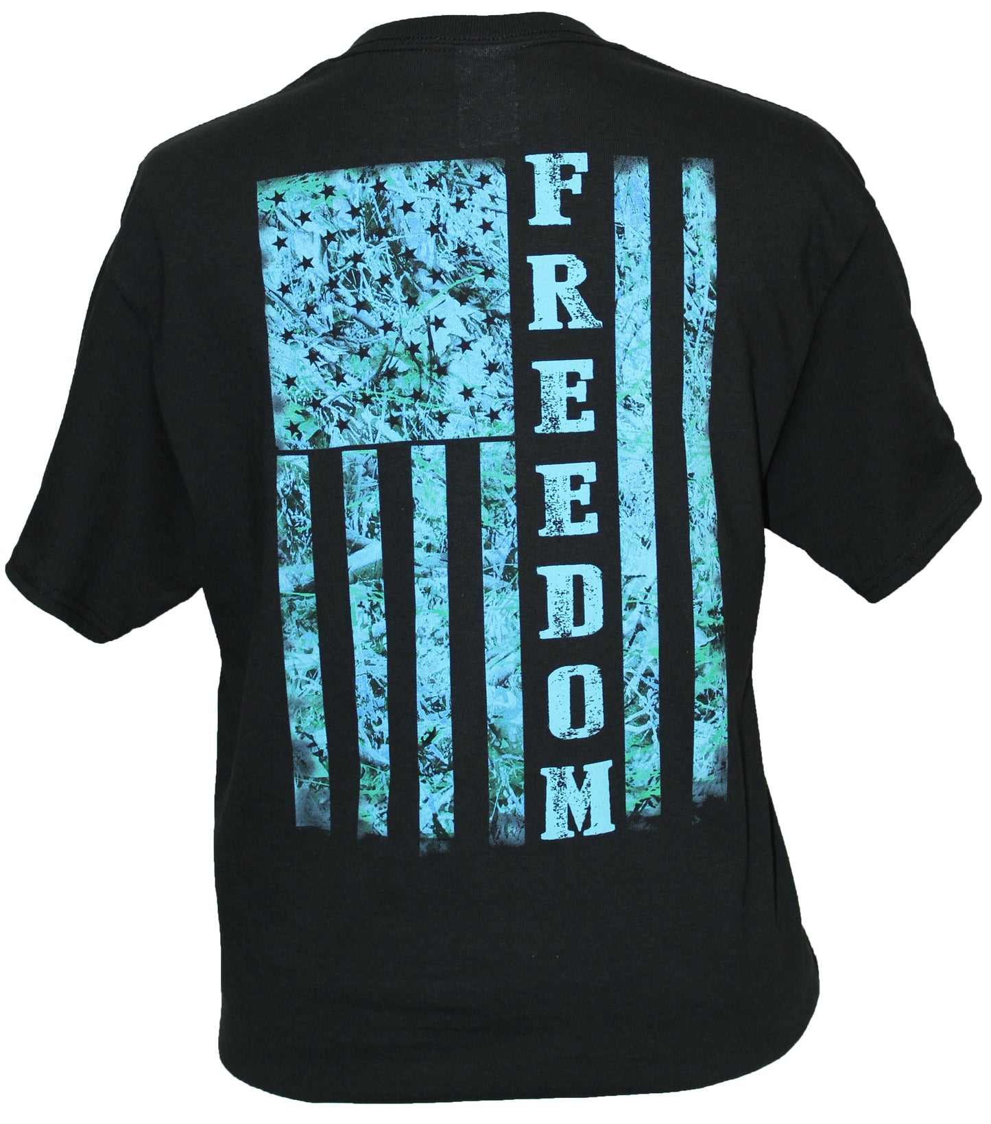 Blue Camo Freedom Flag - Black