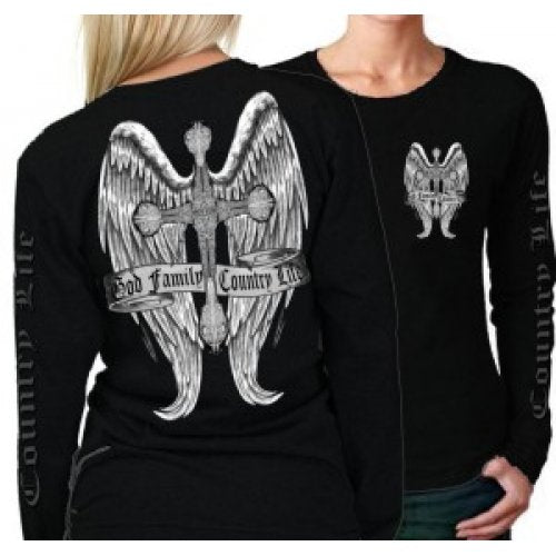 Cross and Wings - Black