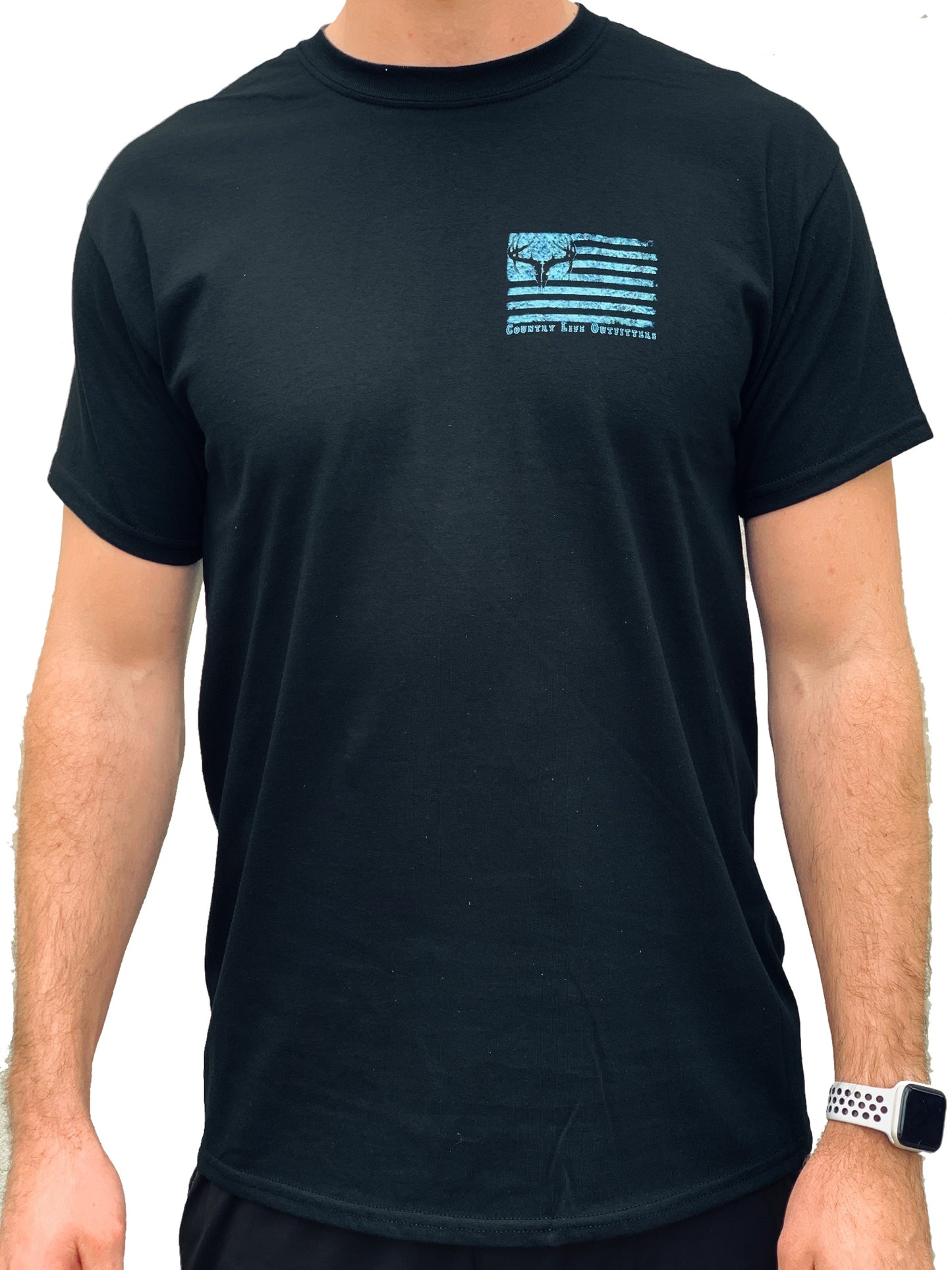 Blue Camo Flag - Black