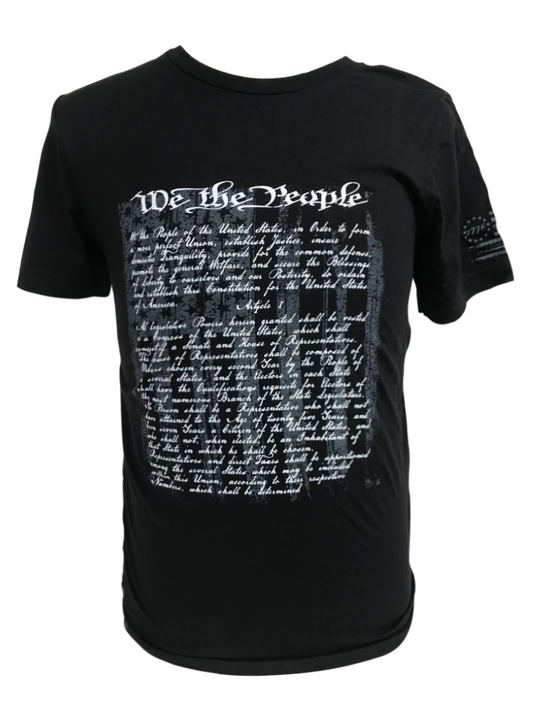 We the People - Black Front Print Short Sleeve