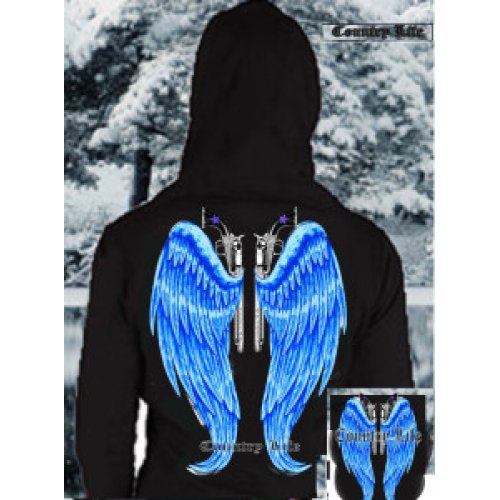 Country Life Wings Hoodie - Black/Blue