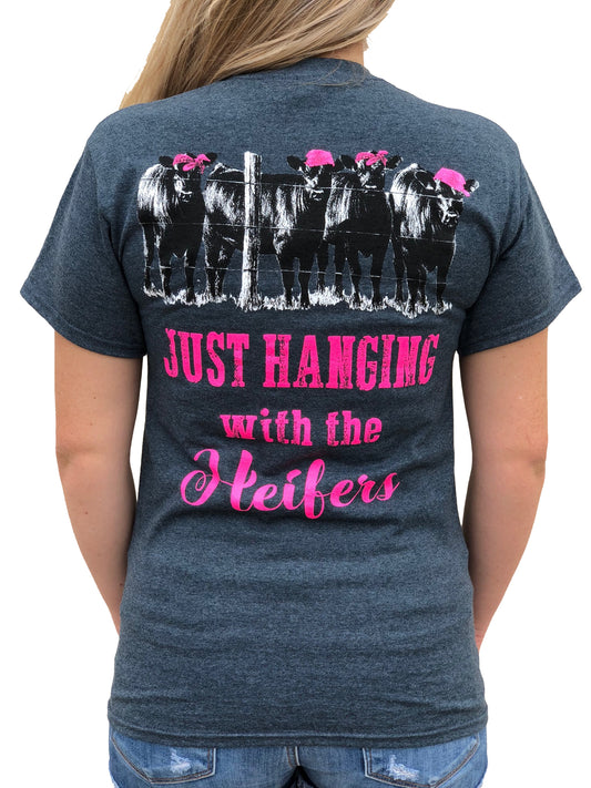 Hangin with Heifers - Gray/Pink