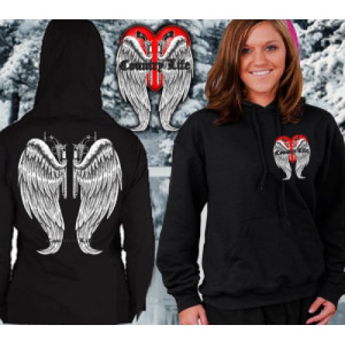 Country Life Wings Hoodie - Black/Silver