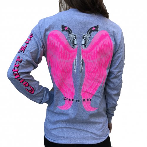 Country Life Wings - Gray/Pink