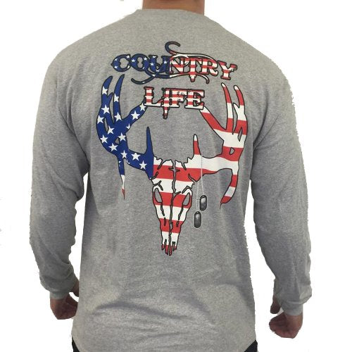 Patriotic USA Long Sleeve - Grey